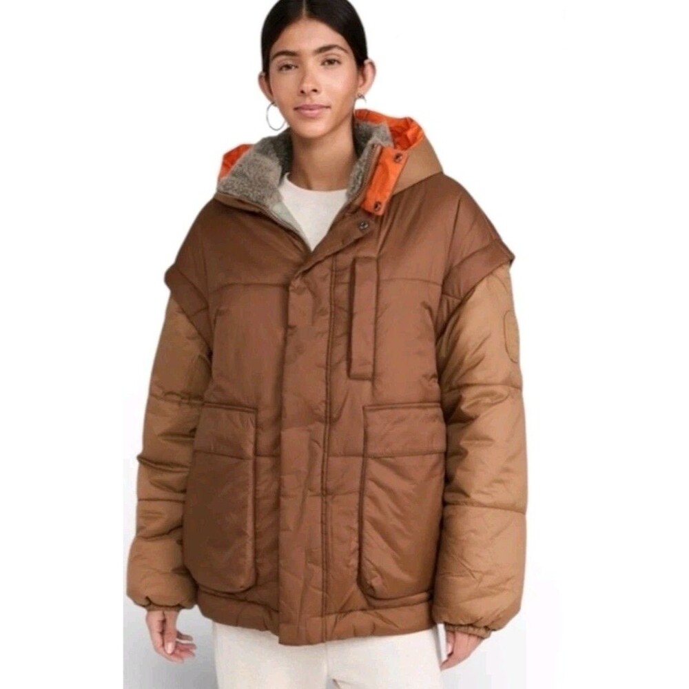 $398 UGG All Gender KRISTIAN CONVERTIBLE 2 N 1 Puffer Jacket Vest  Coat Sz L/XL